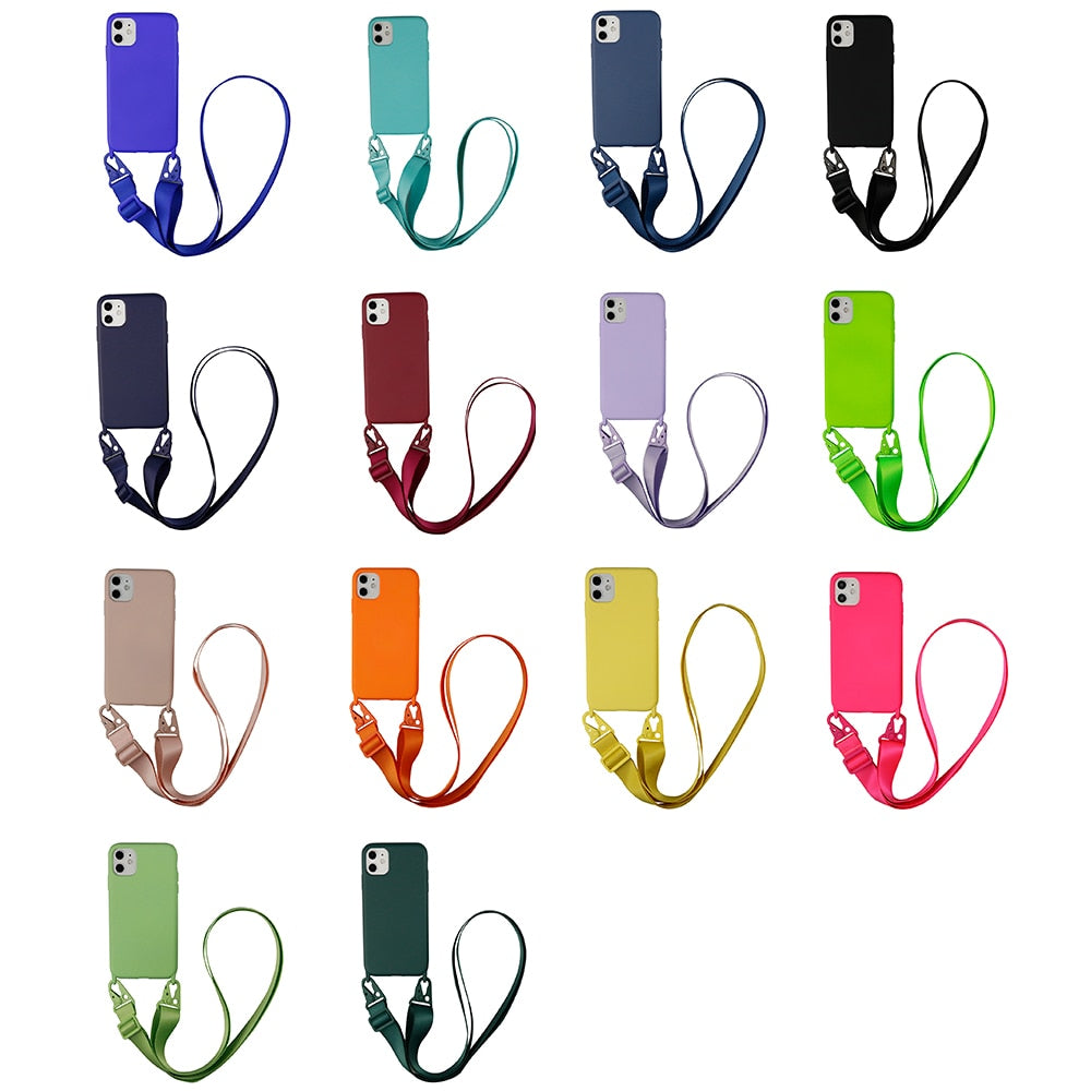 Silicone Lanyard Phone Case For iPhone