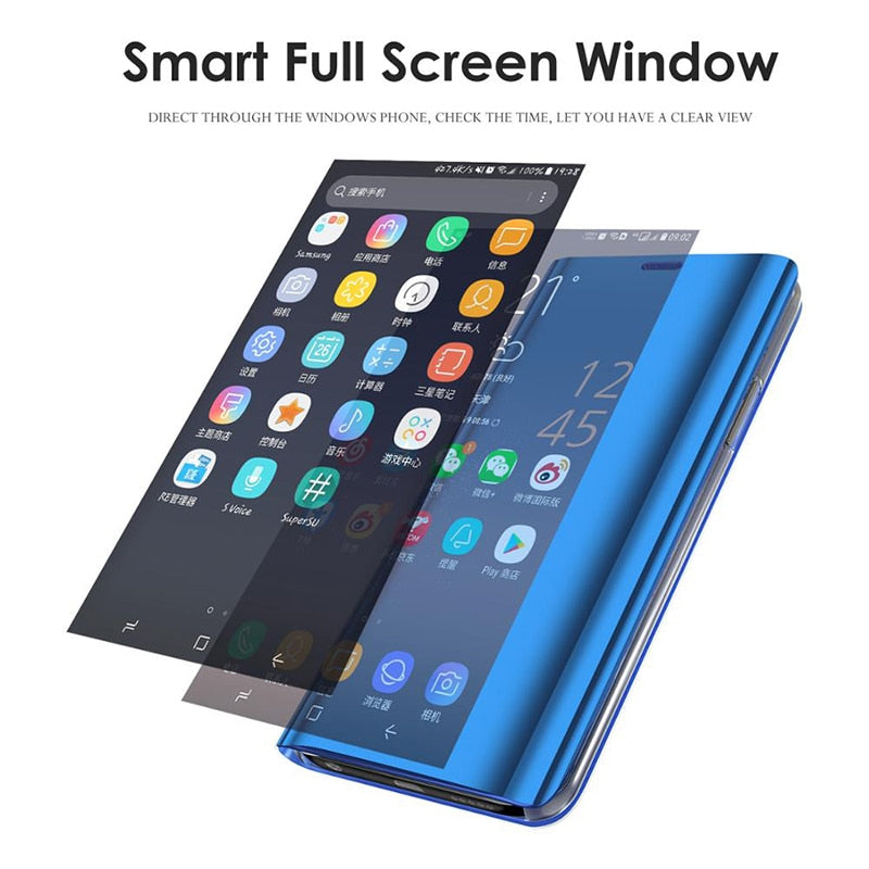 Smart Mirror Flip Phone Case For Huawei Honor