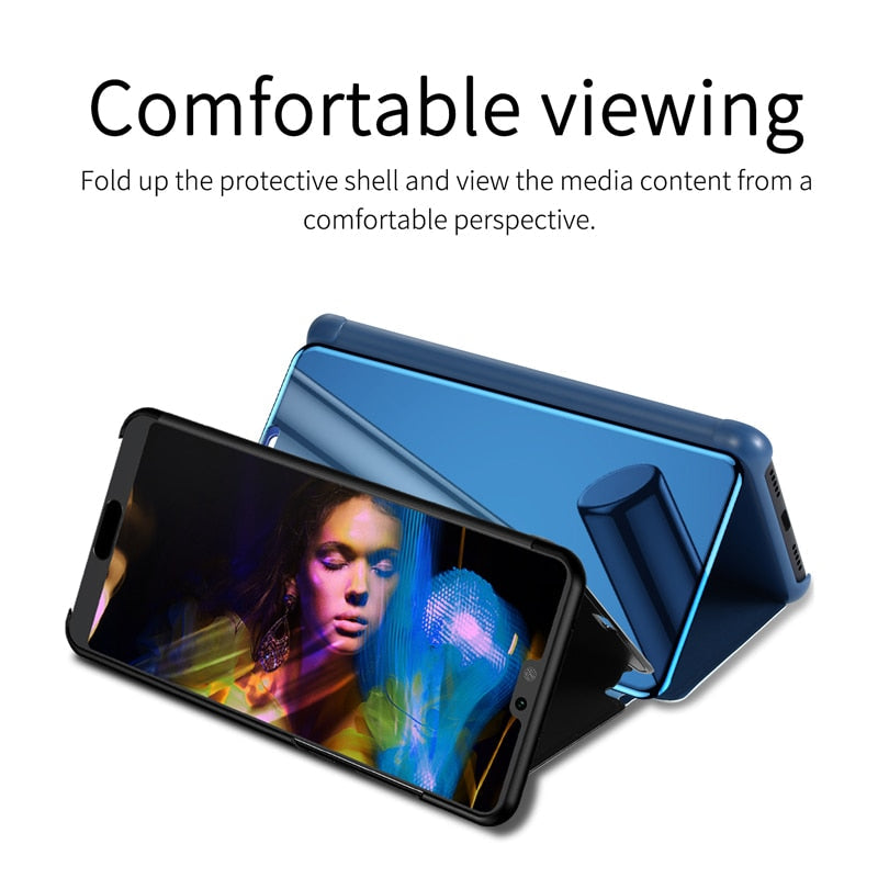 Smart Mirror Flip Phone Case For Huawei Honor