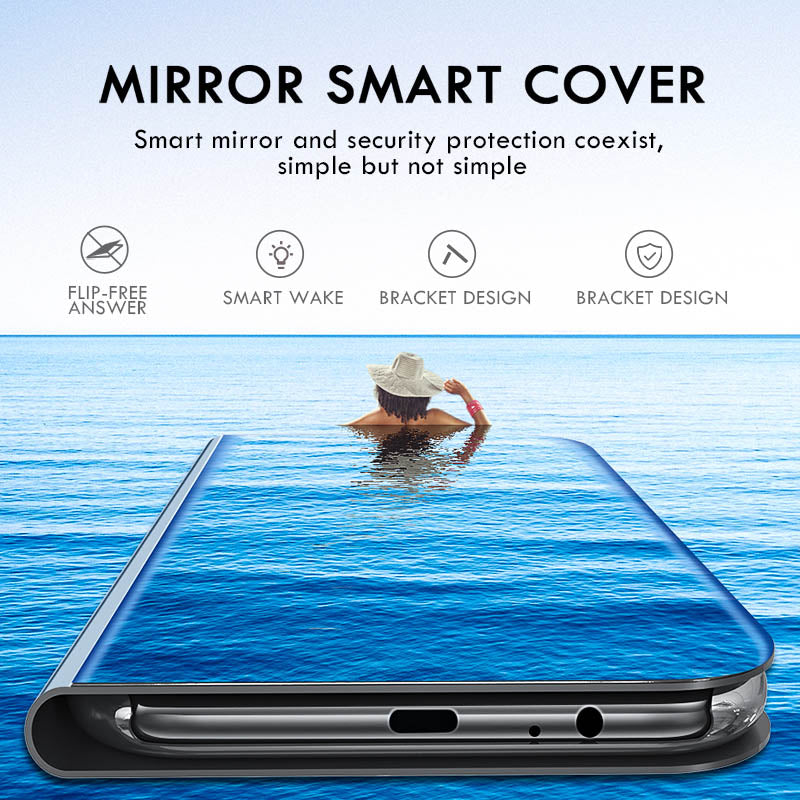 Smart Mirror Flip Phone Case For Huawei Honor